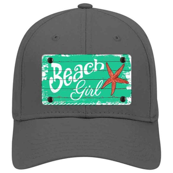 Beach Girl with Starfish Metal on Cotton Velcro Hat - Charcoal - Picture 1 of 2